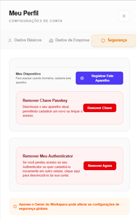 Configuração de Passkey